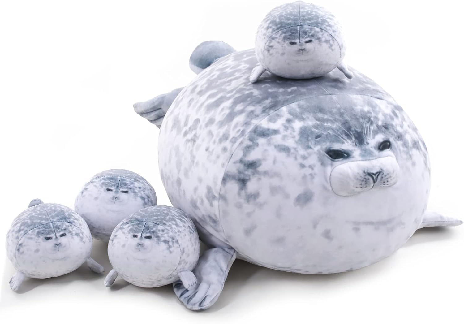 LUXSIT 20-inch chubby seal pillow for cozy cuddles on bed or couch.