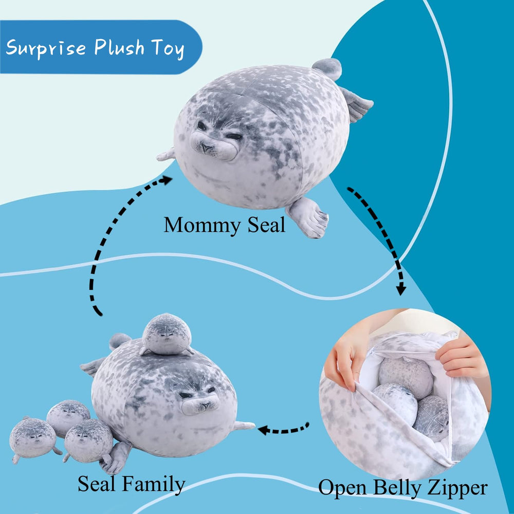 LUXSIT seal pillow with four babies enhances playful softness for kids.