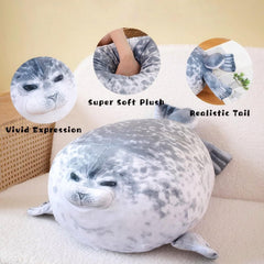 LUXSIT seal pillow hugged on sofa for cozy evenings.