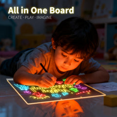 LuxuMach LED Note Board acrylic surface wipes clean for reuse.