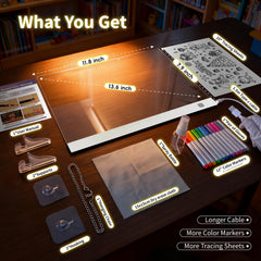 LuxuMach LED note board stand setup enables desk or wall use