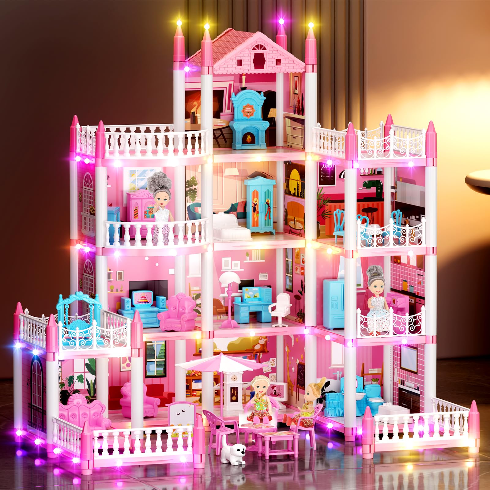LUYE 4 Stories Doll House dining room open layout for sharing meals and stories