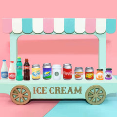 LUYI milk tea and ice cream miniatures, glossy toppings perfect for dessert corners.
