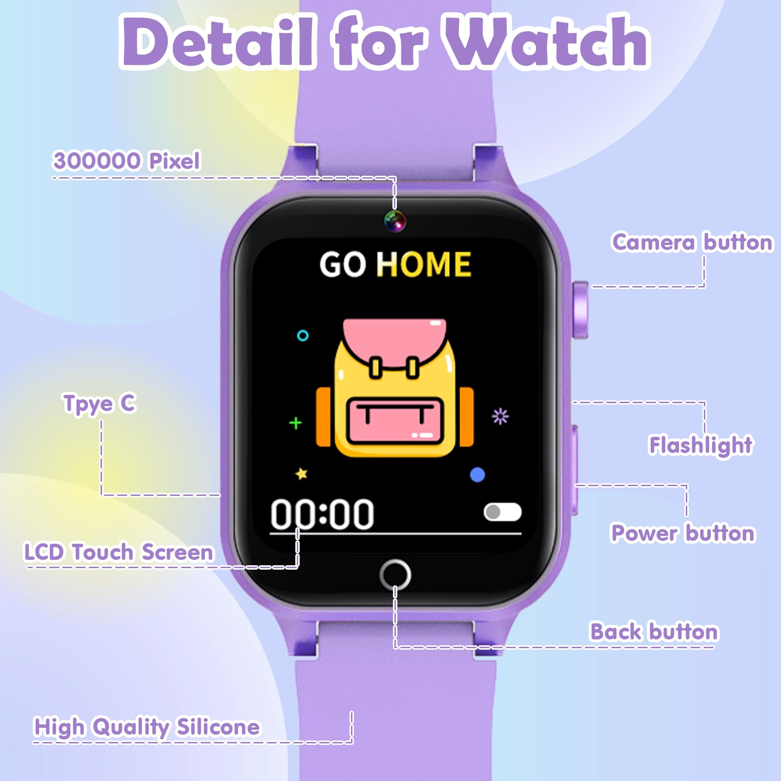 Luyiilo Kids Games Watch education mode and 26 games for learning.