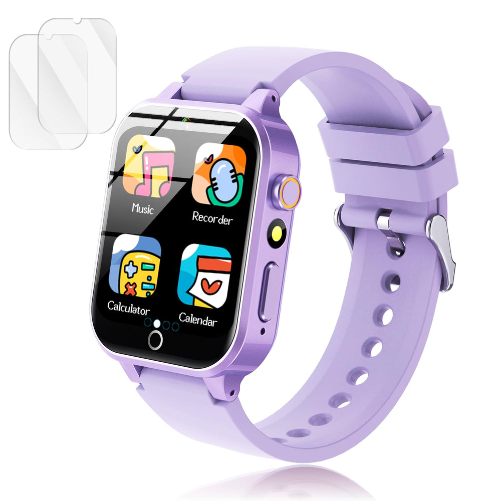 Luyiilo Kids Games Watch front view in purple, for interactive play and learning.