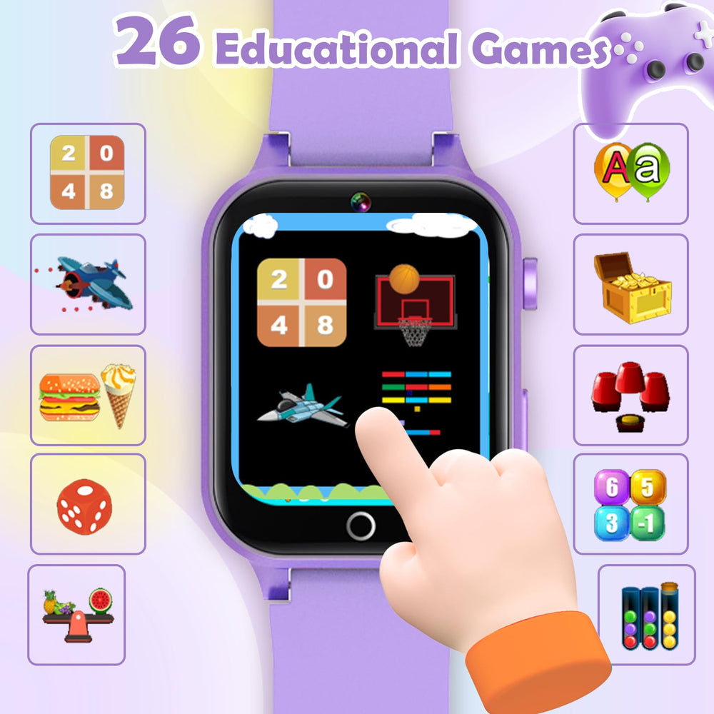 Luyiilo Kids Games Watch screen protection, two toughened films guard the display.
