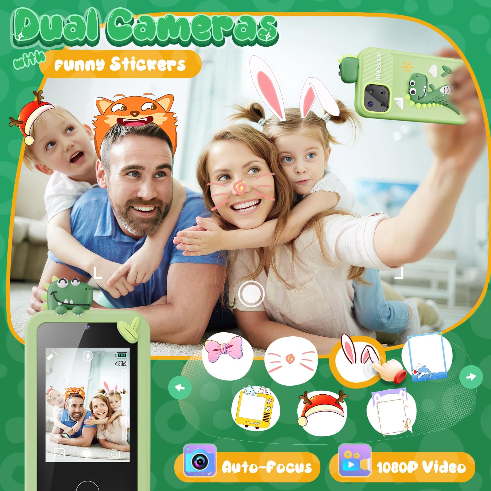 Luyiilo Kids Smart Phone rear camera captures kid moments in clear 10MP detail
