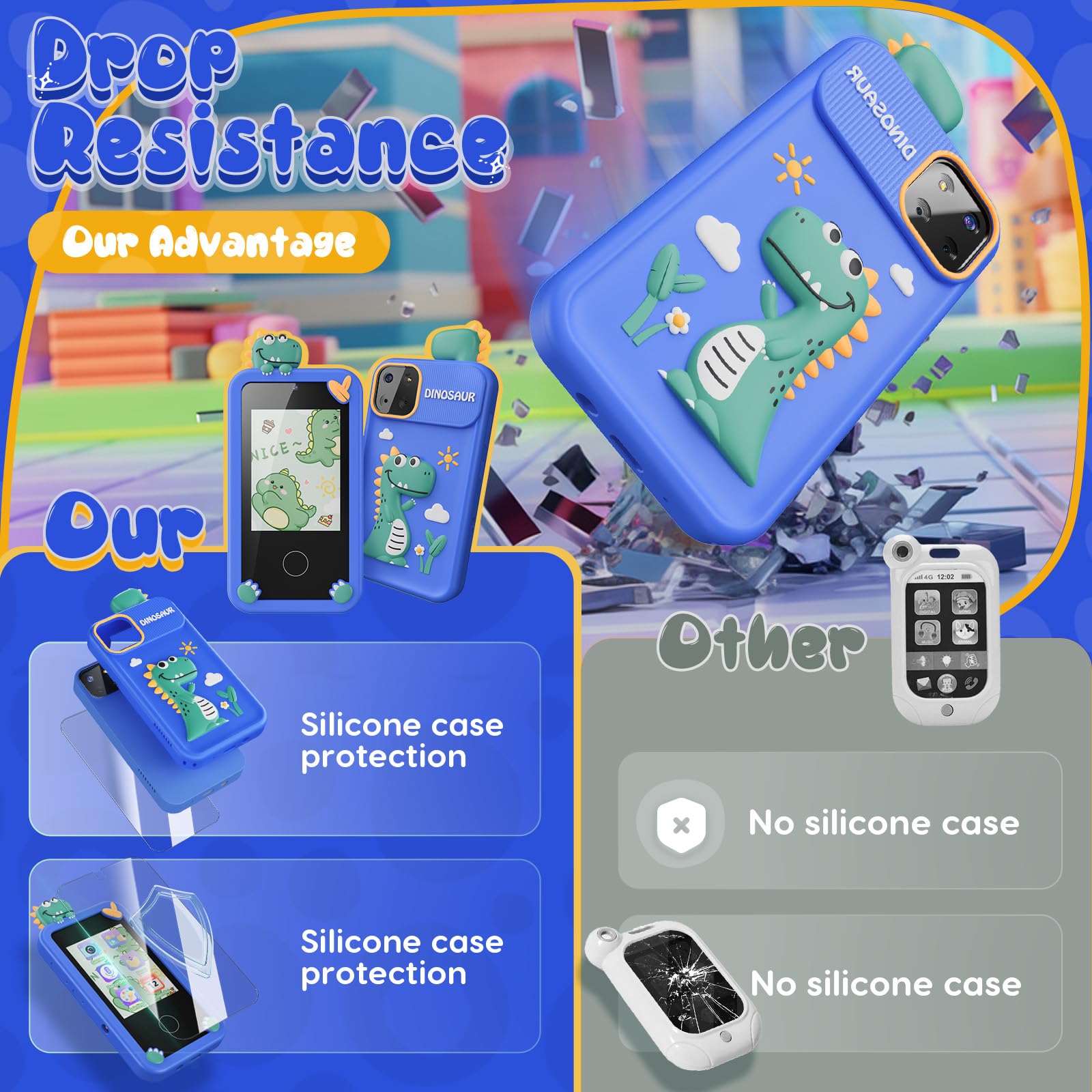 Luyiilo Kids Smart Phone Toy screen with 16 learning games visible