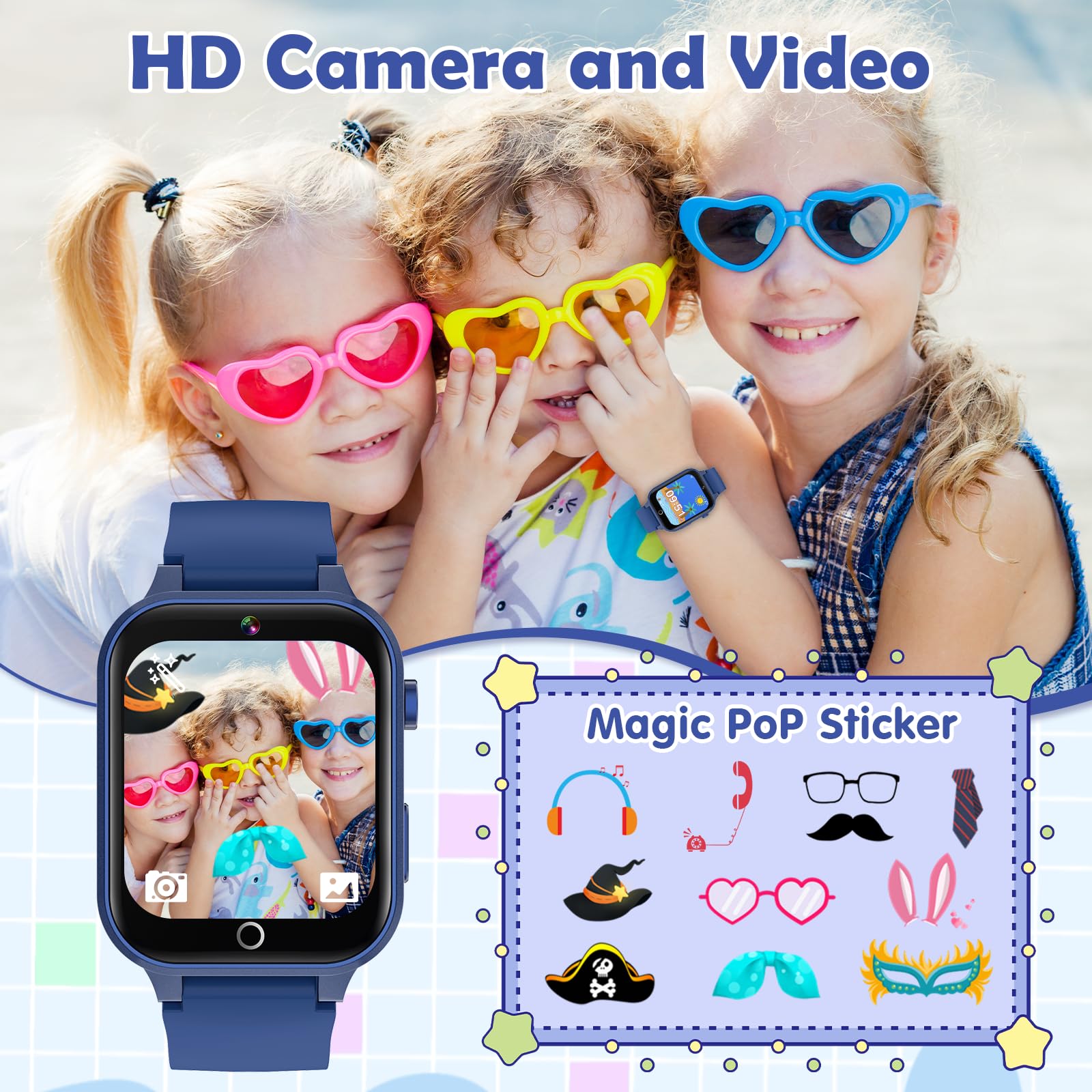 Luyiilo Kids Smart Watch 26 games graphic, engaging activities for problem solving