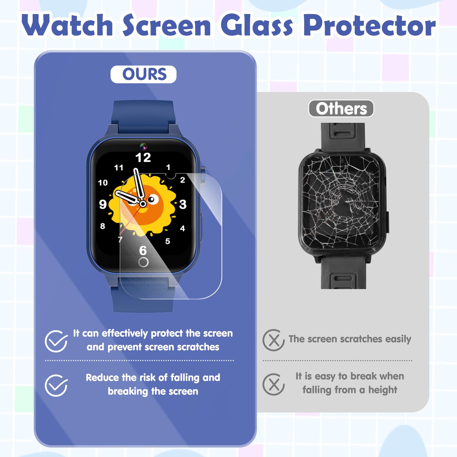 Luyiilo Kids Smart Watch battery life graphic, 400mAh for long standby