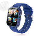 Luyiilo Kids Smart Watch blue front view, durable screen protection for everyday play