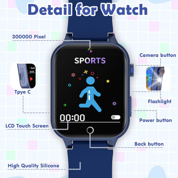 Luyiilo Kids Smart Watch durable screen protection, two films extend lifespan