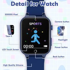 Luyiilo Kids Smart Watch durable screen protection, two films extend lifespan