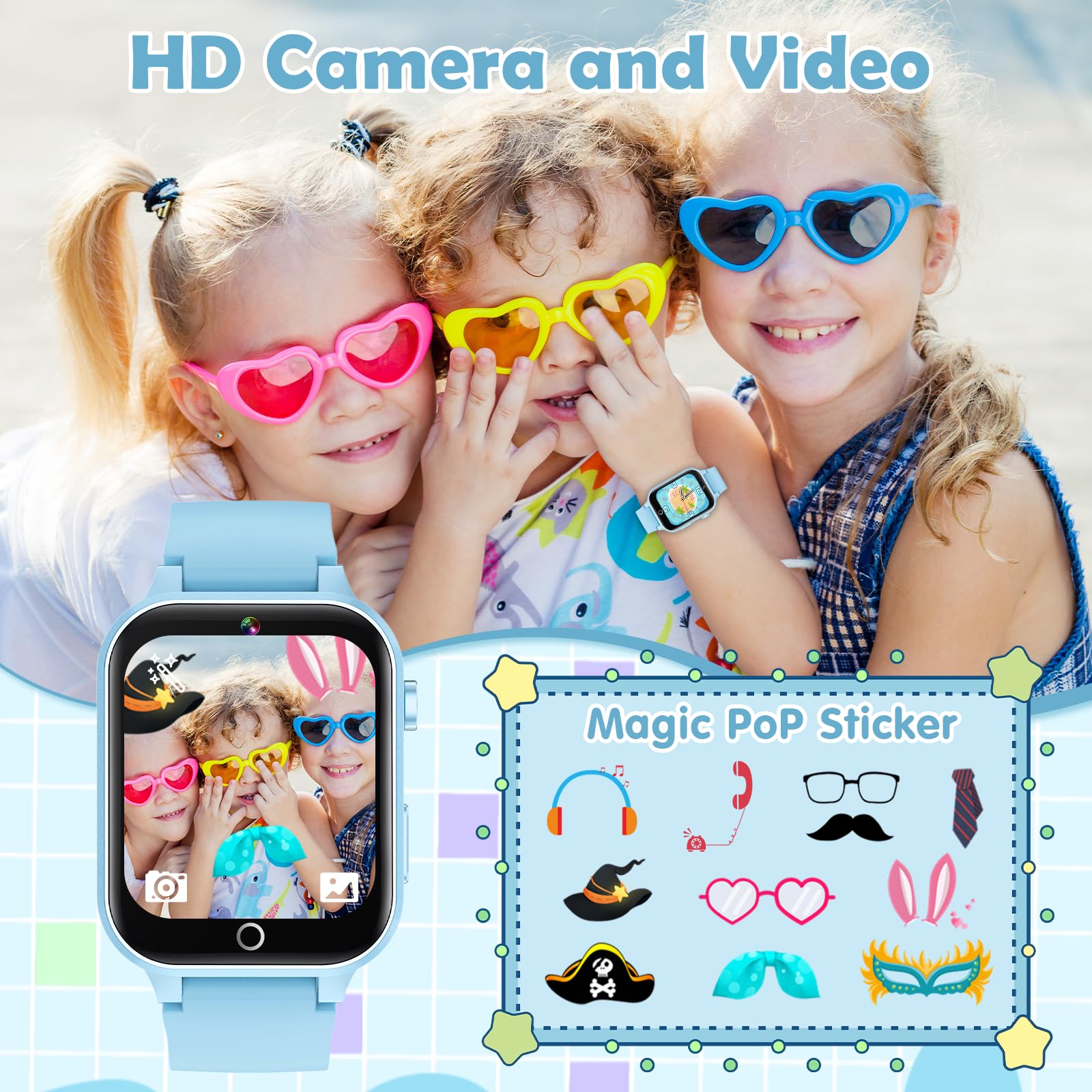 Luyiilo kids smart watch game screen with 26 games