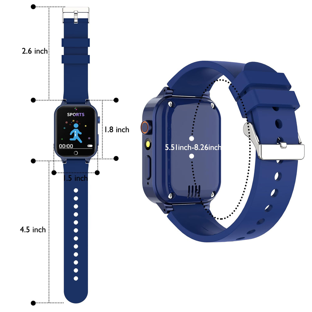 Luyiilo Kids Smart Watch waterproof strap, skin-friendly silicone for daily wear