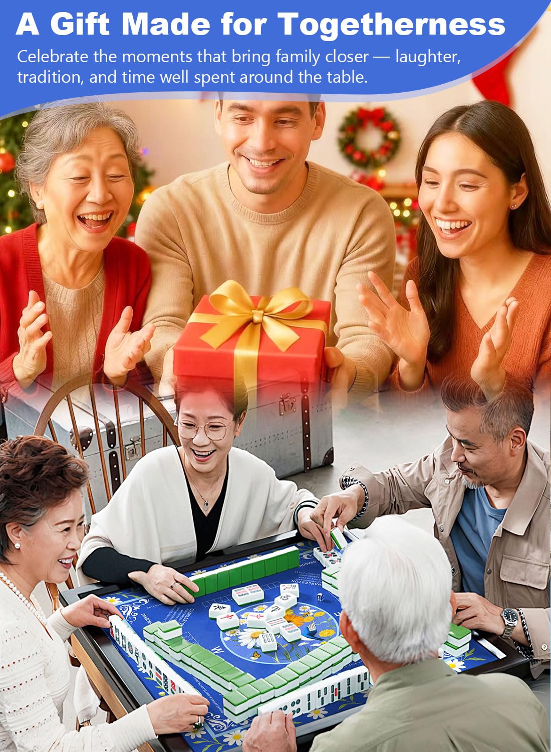 LUYULAKI floral blue design adding elegant ambiance to game night