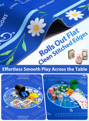 LUYULAKI mahjong mat rolled edge close-up illustrating no-crease design