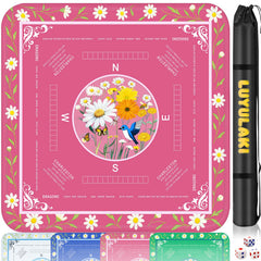 LUYULAKI mahjong mat rose pink full view for quiet, smooth play