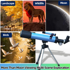 Luzsco 50mm telescope is kid-friendly and easy to set up.