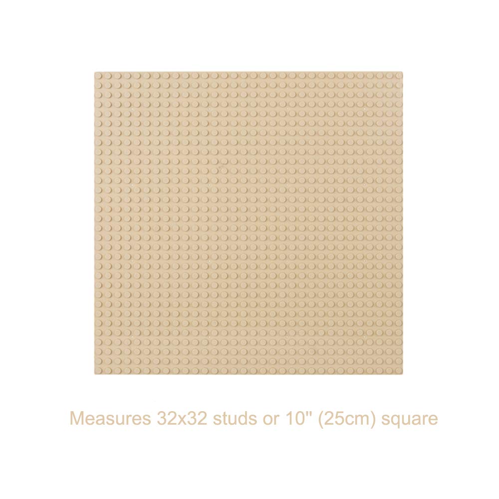 LVHERO Classic Baseplates 10x10 Sand laid flat on a mat for a clean play surface