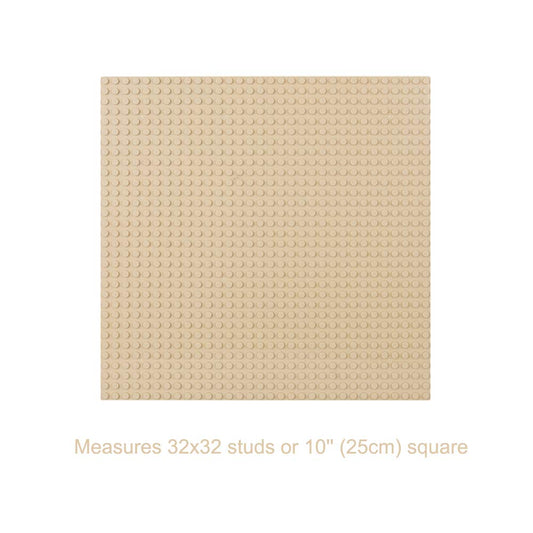 LVHERO Classic Baseplates 10x10 Sand laid flat on a mat for a clean play surface