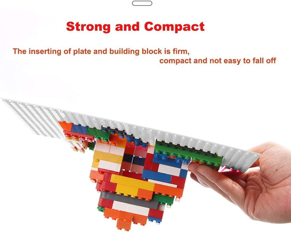 LVHERO classic baseplates stacked demonstration highlights expandability for growing brick setups.