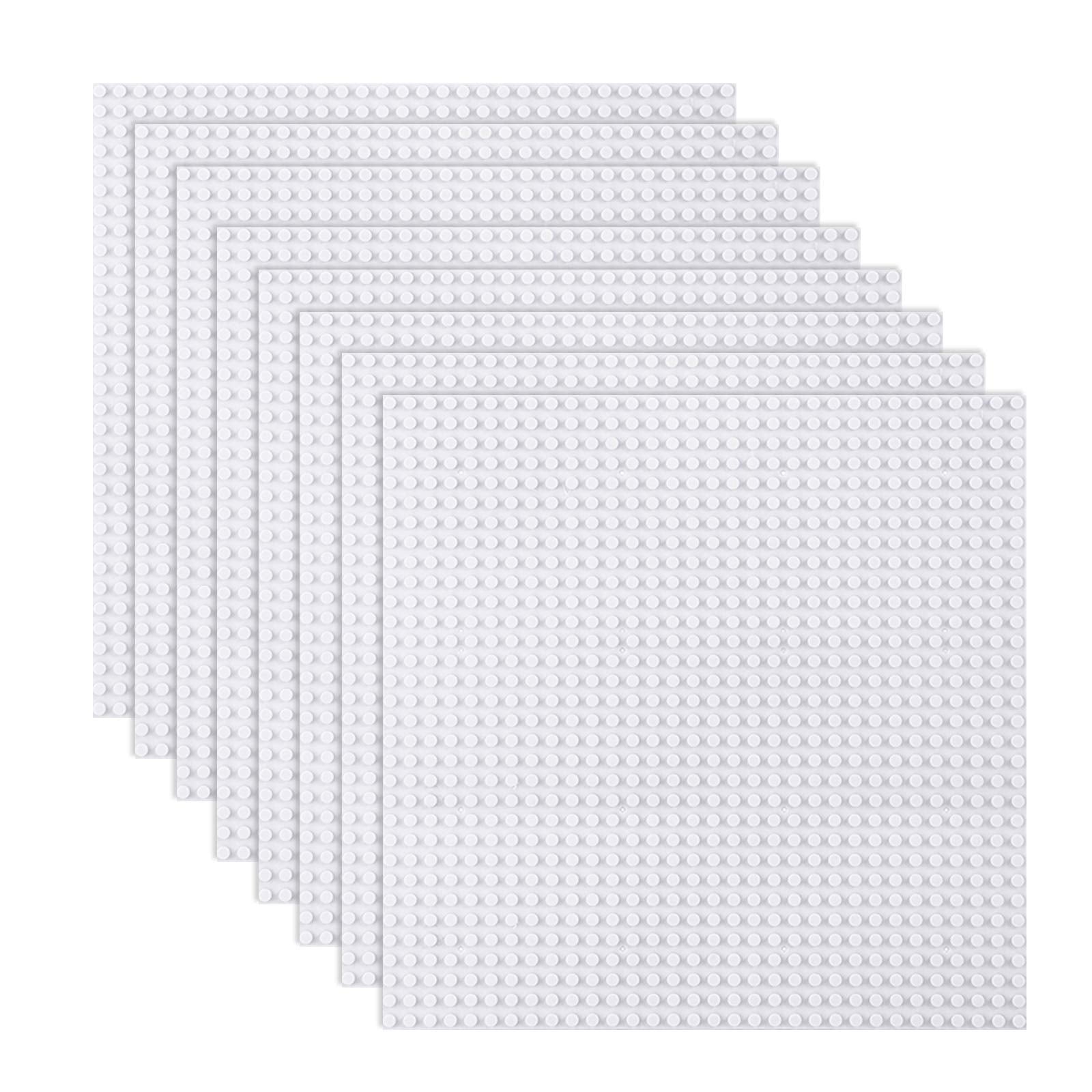 LVHERO classic baseplates 10x10 white pack of eight for versatile brick play.