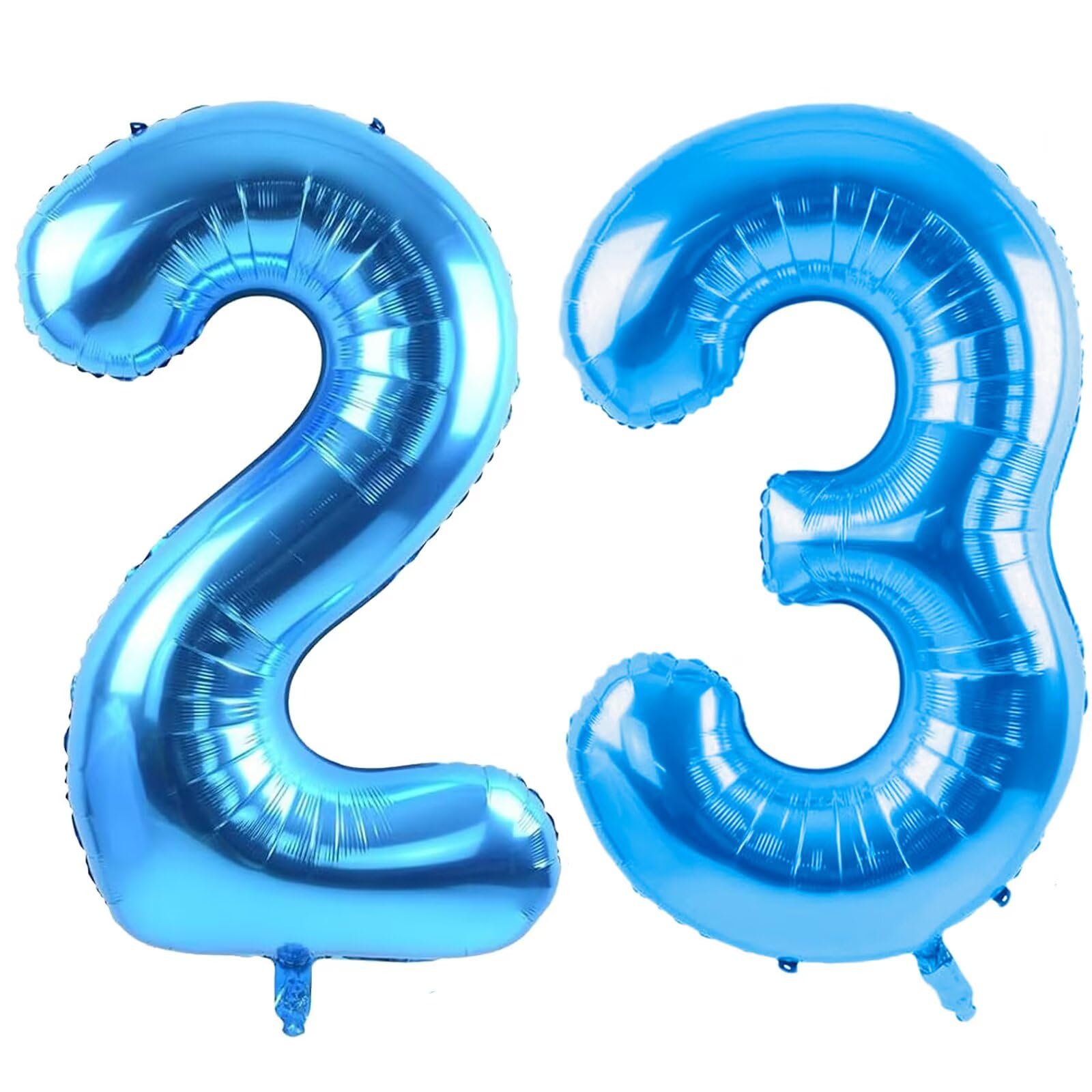 LVMOQIQIU 40-inch blue foil balloon with number 23, ideal for dramatic photo backdrops.