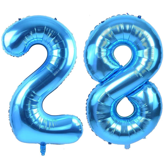 LVMOQIQIU 40-inch blue foil number balloon uninflated, quick setup for party décor.