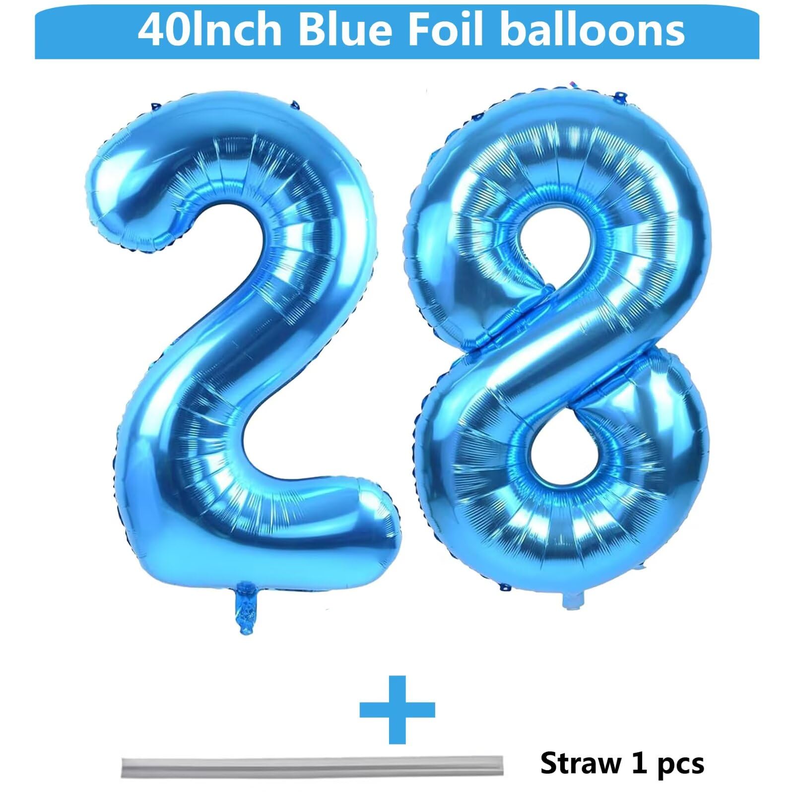 LVMOQIQIU blue foil number balloon close-up showing tear-resistant material and vivid color.