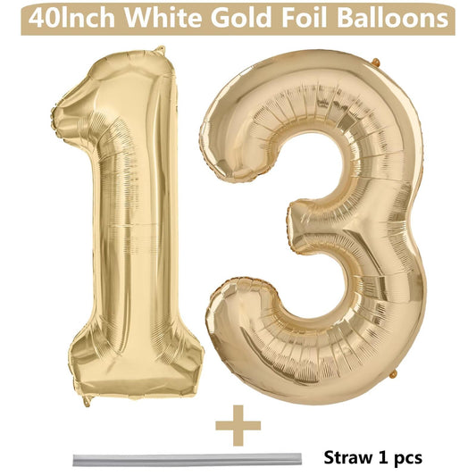 LVMOQIQIU foil balloon 13, perfect for milestones at weddings and parties.