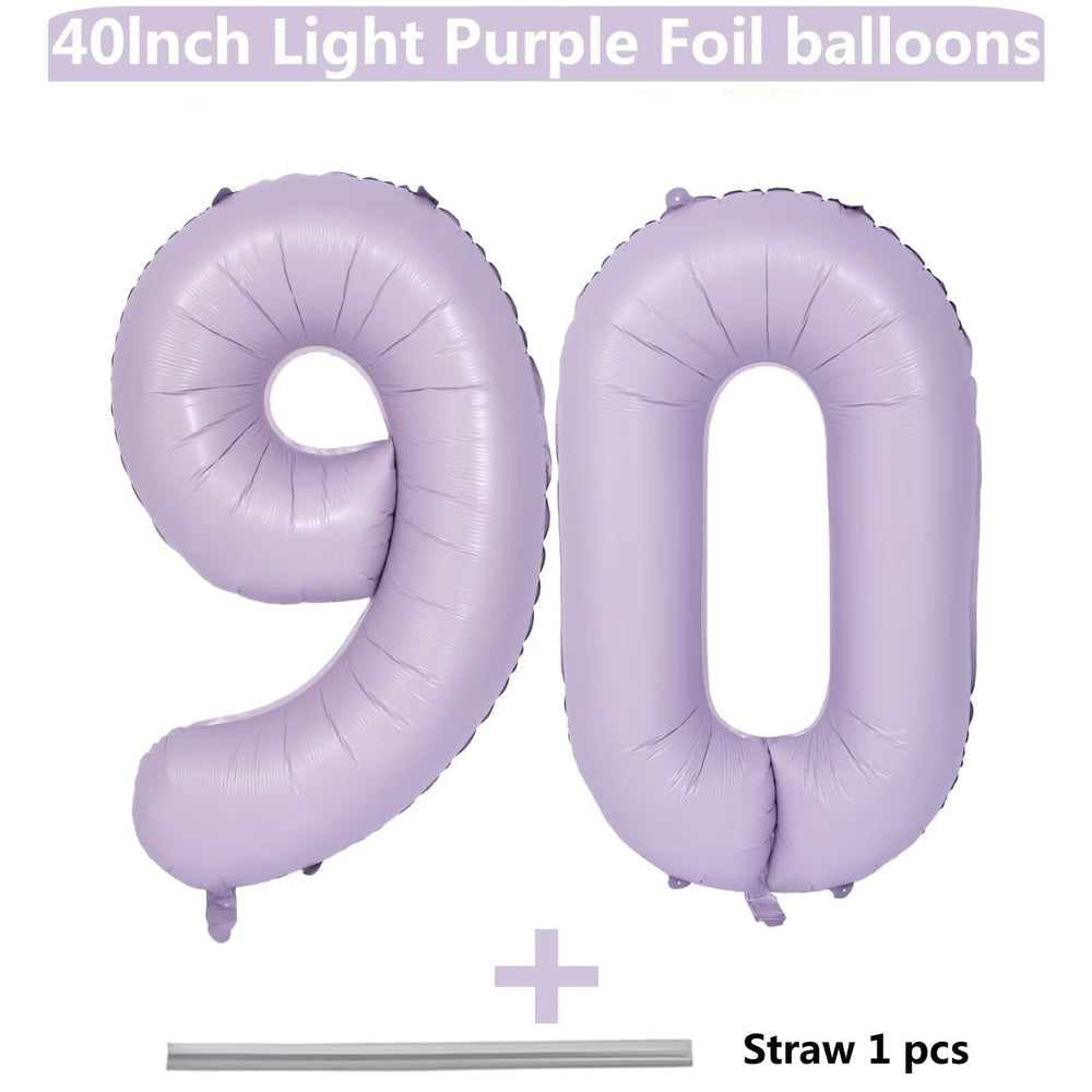 LVMOQIQIU matte purple 90 balloon, eye-catching number for photo-ready decor