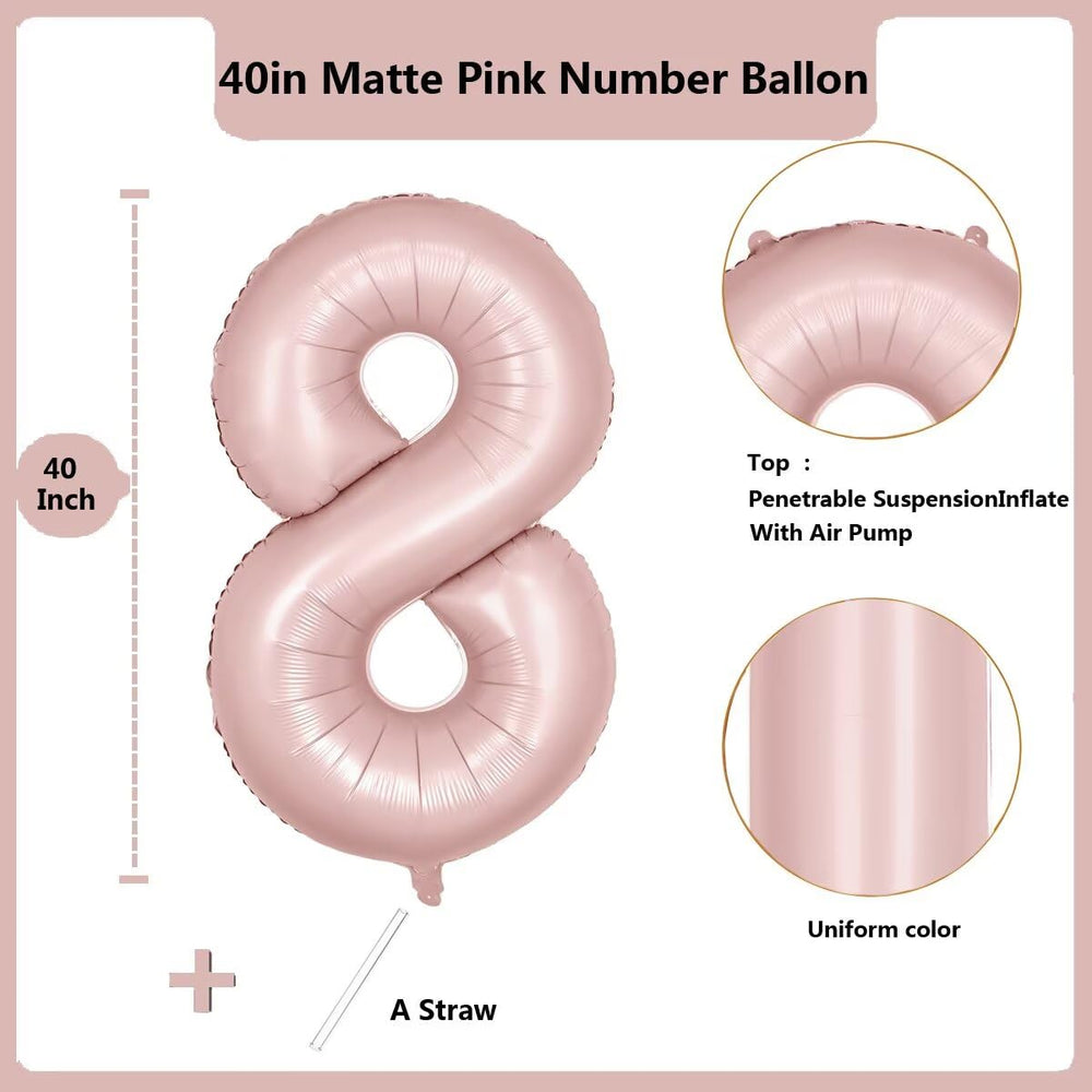 LVMOQIQIU pink matte foil 8 balloon adds a chic backdrop
