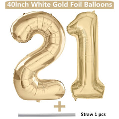 LVMOQIQIU 21st birthday foil balloon adds luxury to photos and party decor.