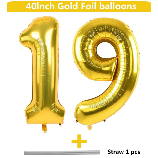 LVMOQIQIU gold 40-inch balloon 91 for milestone celebrations