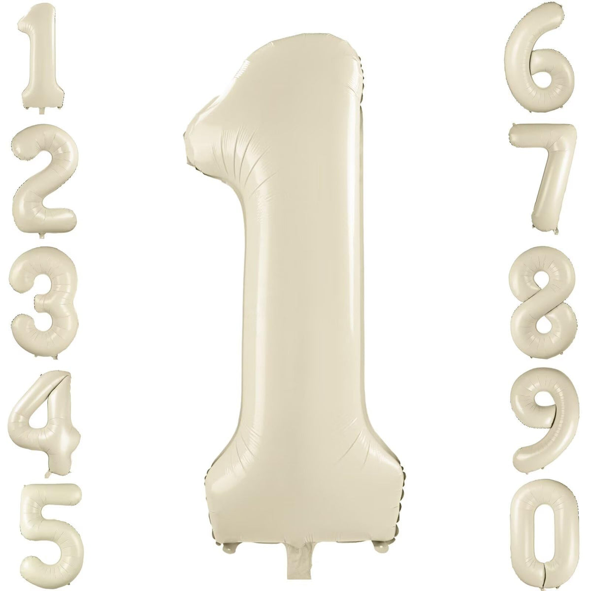 LVMOQIQIU 40-inch cream white foil number balloon for dramatic event decor.