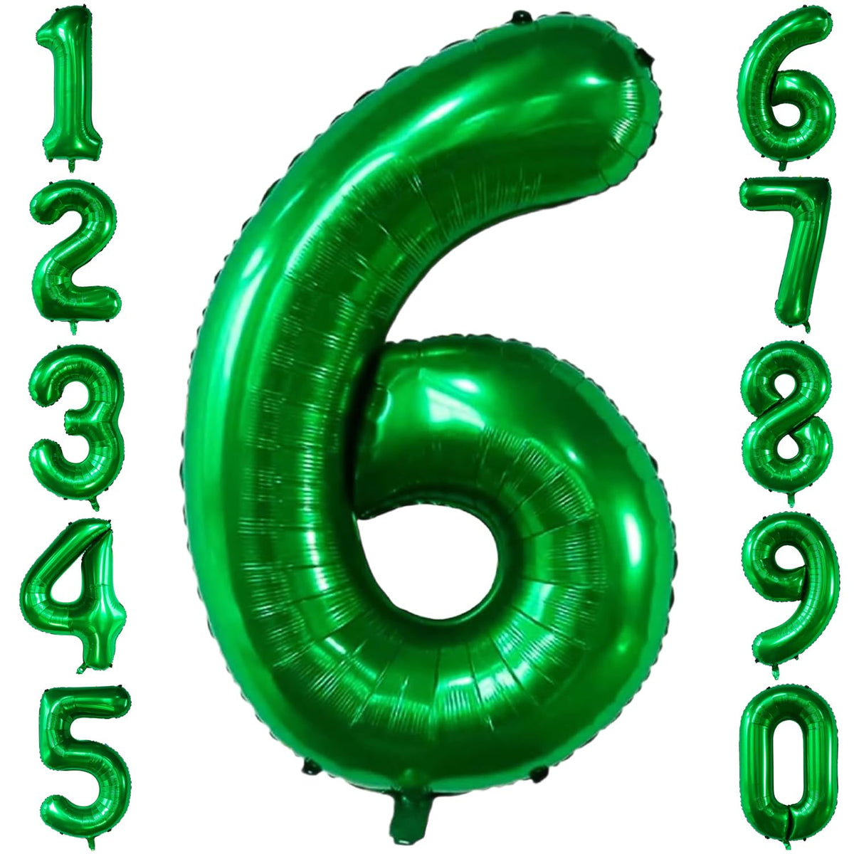 LVMOQIQIU 40 inch dark green number 6 balloon for bold party decor
