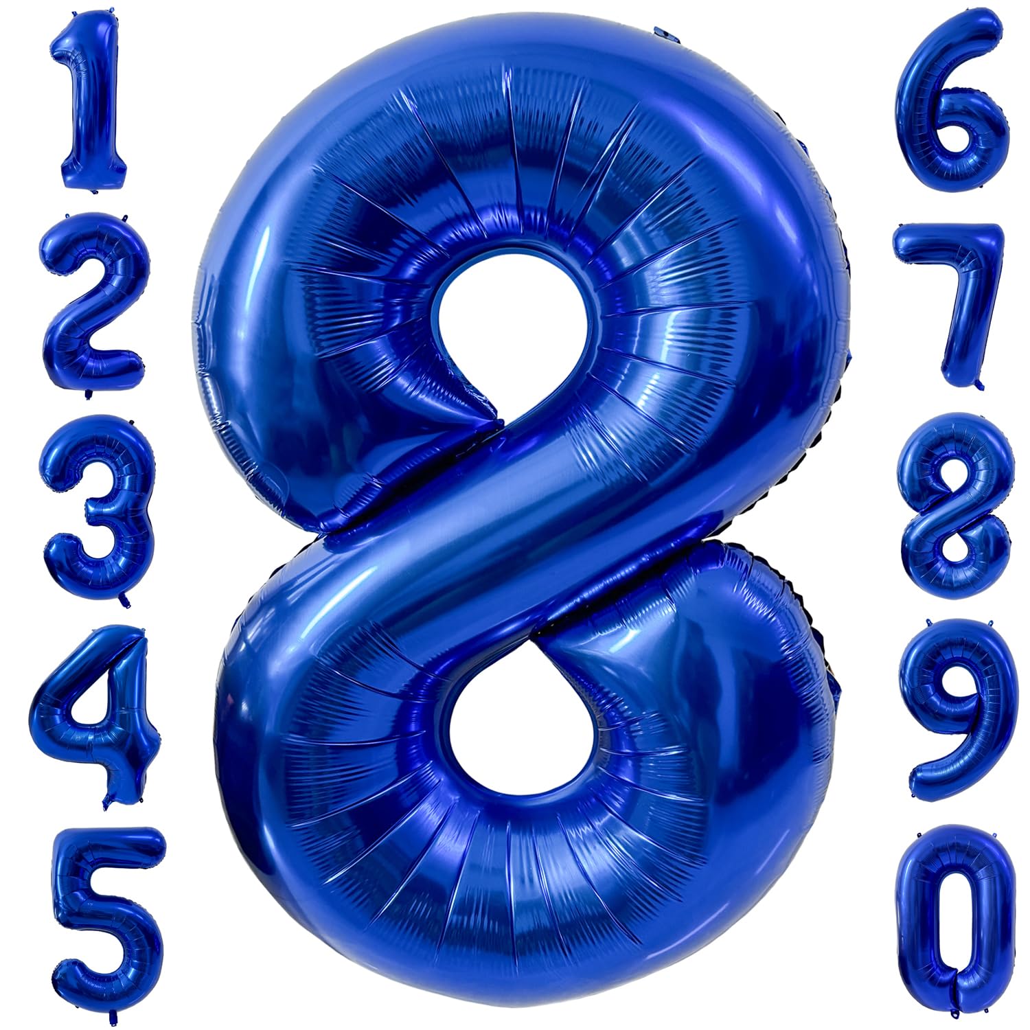 LVMOQIQIU 40-inch navy blue foil balloon creates a bold photo backdrop.
