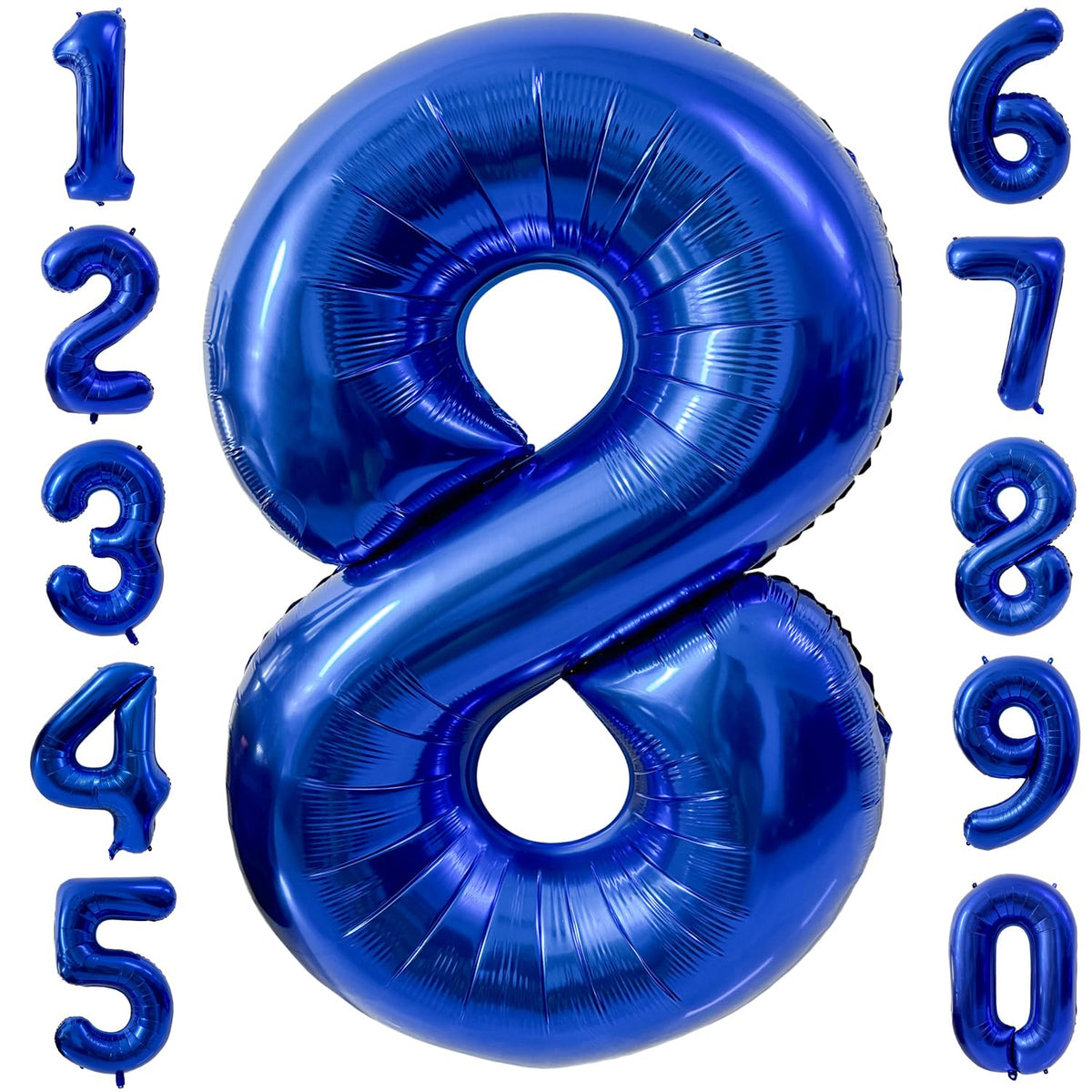 LVMOQIQIU 40-inch navy blue foil balloon creates a bold photo backdrop.