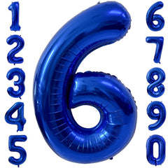 LVMOQIQIU 40-inch navy blue number 6 balloon, bold birthday centerpiece and photo backdrop.