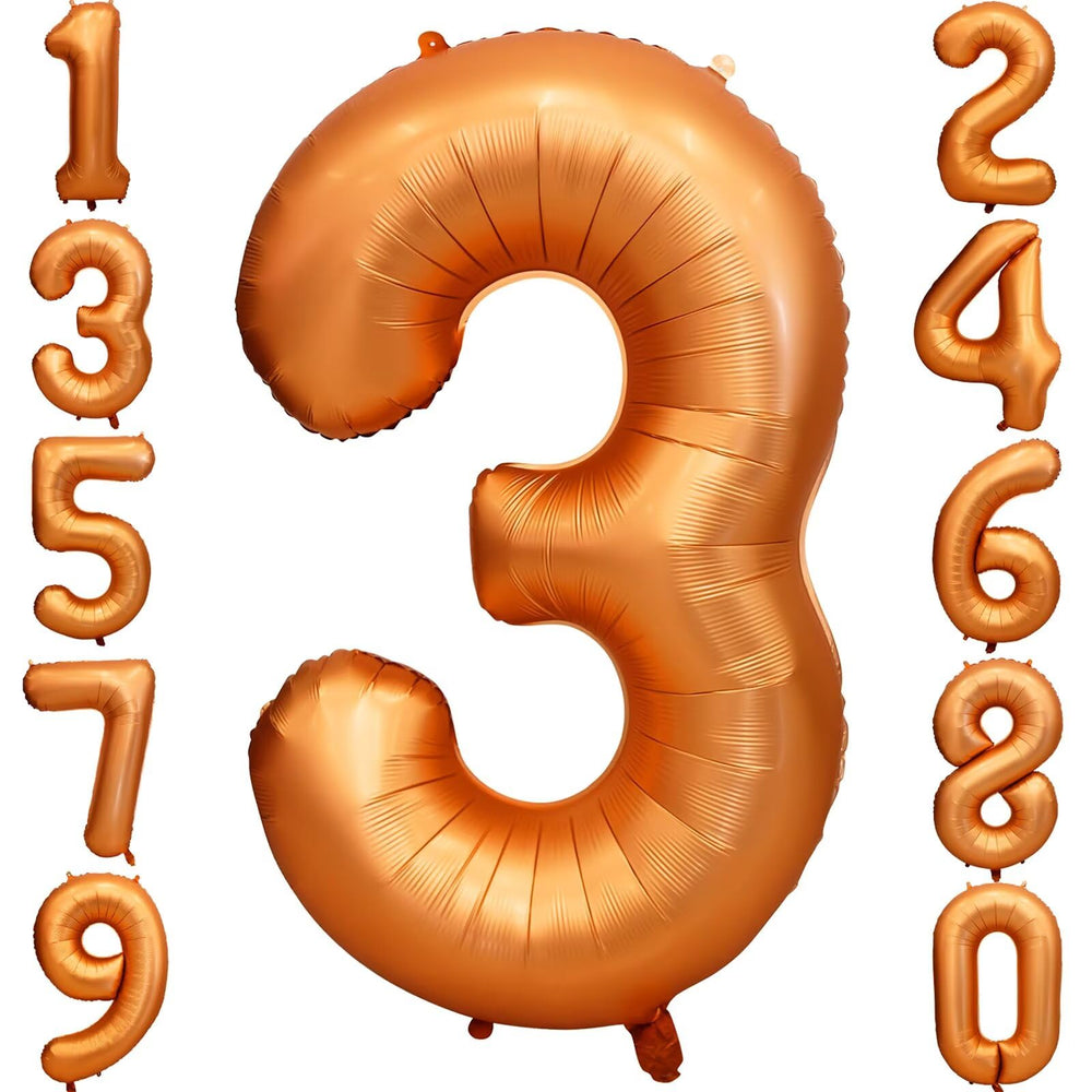 LVMOQIQIU 40-inch orange foil number balloon for festive birthday photo backdrops.