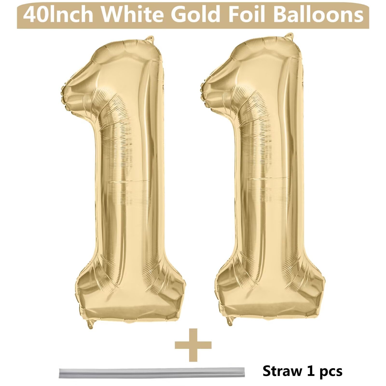 LVMOQIQIU 40in light gold number balloon 11, impressive centerpiece for photography and parties