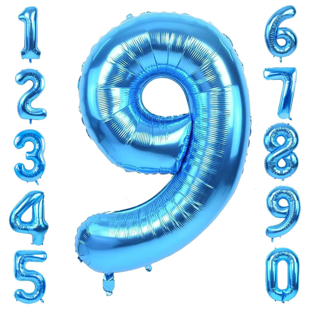 LVMOQIQIU 40-inch blue 9 foil balloon for striking party decor.