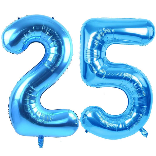 LVMOQIQIU 40-inch blue foil 25 balloon for standout party decor