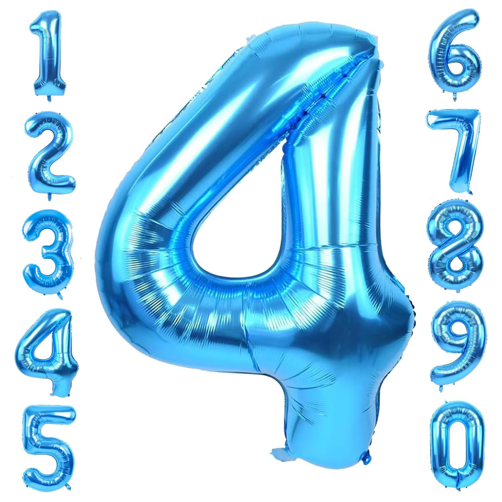 LVMOQIQIU 40-inch blue foil number 4 balloon, bold centerpiece for celebrations