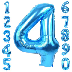 LVMOQIQIU 40-inch blue foil number 4 balloon, bold centerpiece for celebrations