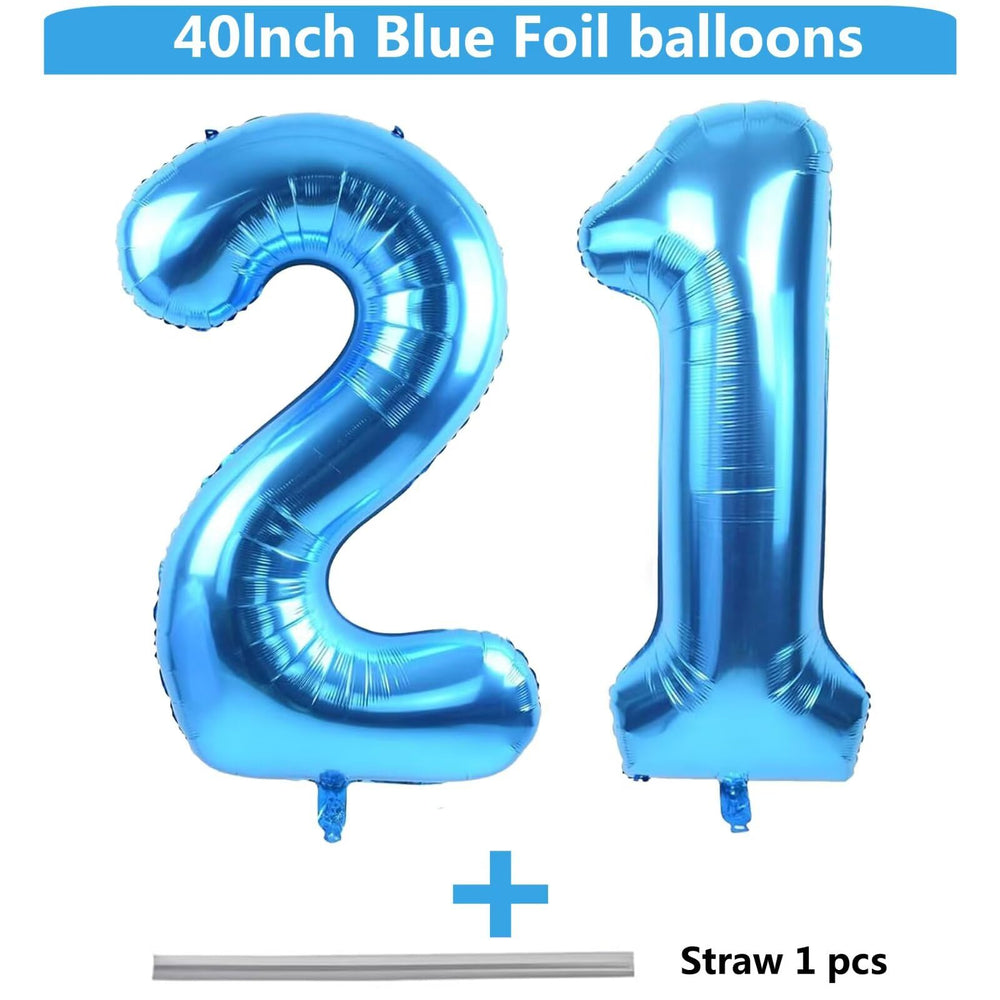 LVMOQIQIU blue 40inch number-1 balloon for milestone celebration.
