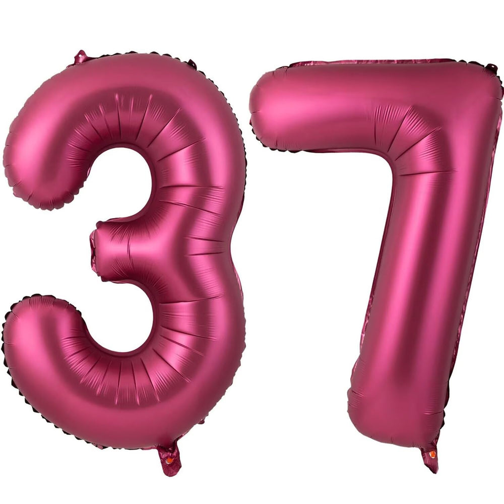 LVMOQIQIU 40 inch burgundy 37-number foil balloon for bold party decor