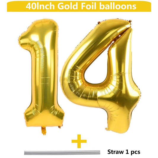 LVMOQIQIU 40-inch gold number balloon 41 with festive glow for photo moments.