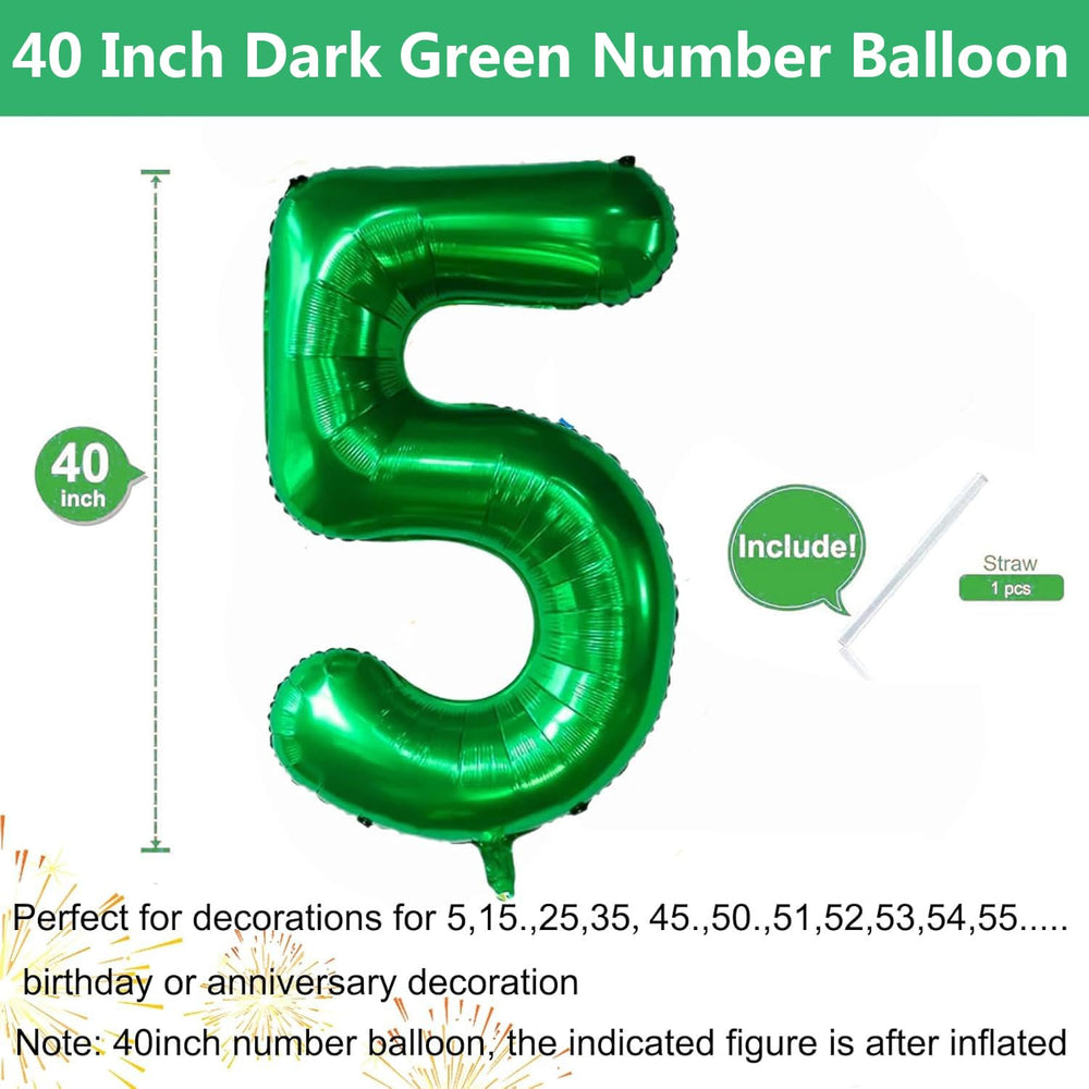 LVMOQIQIU green number 5 foil balloon outlining a date or age beautifully